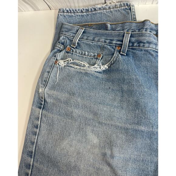Vintage Levis 550 Jeans Men's 40 x 29 Blue 550 Denim Relaxed Fit (42x30) 1999 - Picture 5 of 10